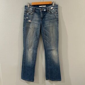 Joe's Jeans Medium Shae Wash Denim Cigarette Distressed Straight Leg Jeans 27